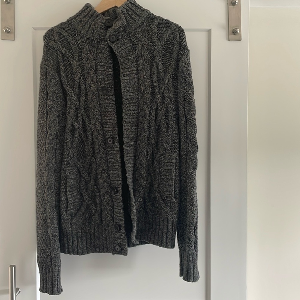 Gap medium grey button up sweater